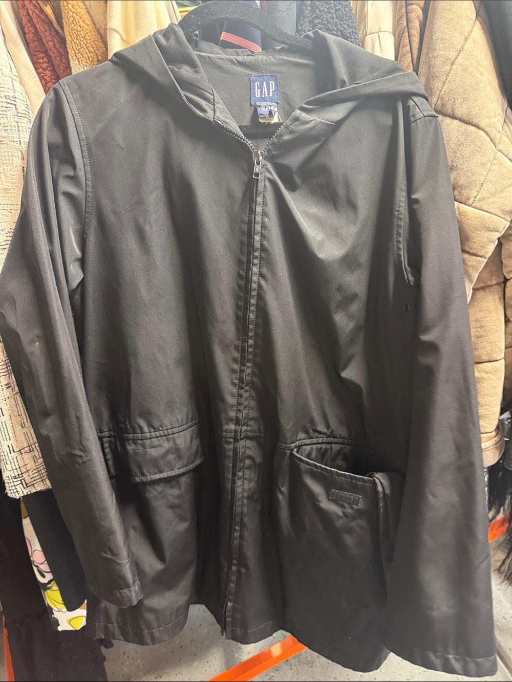 GAP Black Hooded Zip-Up Jacket